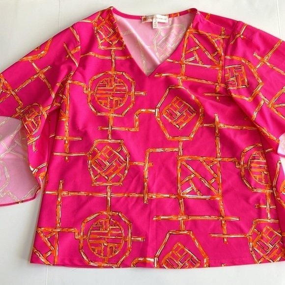 Jude Connally Daniella Top in Ruby Bamboo Lattice Size XS - Picture 4 of 10